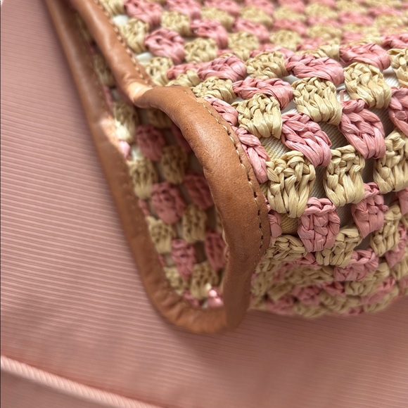 Loeffler Randall Pink Natural Woven Tote Bag - Picture 9 of 14